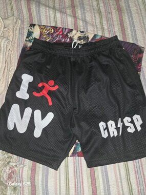 Black Men's Athletic Shorts with White I NY and Crisp Graphics